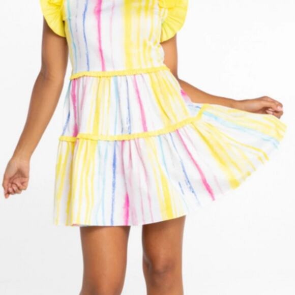 NWT Alden Adair Amora Dress in Caribbean Stripe size Large - Picture 1 of 7